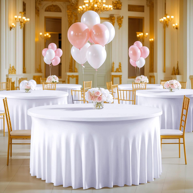 Photography Hotel - Nappe ronde blanche en Spandex, extensible,