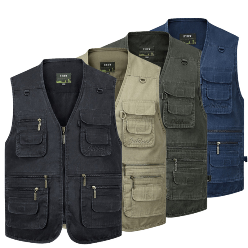 Photography Of A Man - Gilet de pêche multi-poches pour hommes,