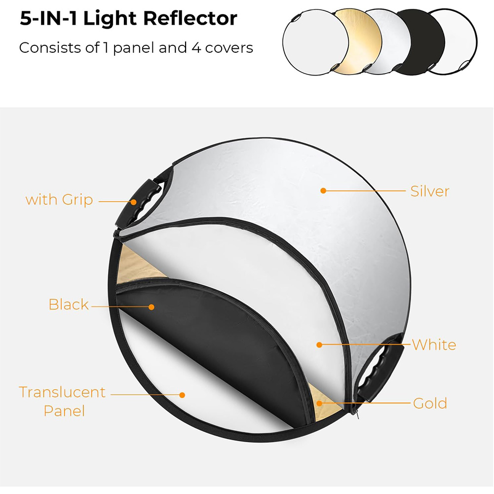 Réflecteur photographique plia - Reflector 5 In 1 avis et prix